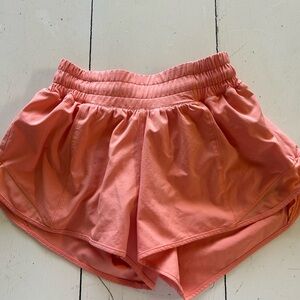Coral Lulu athletic shorts.
